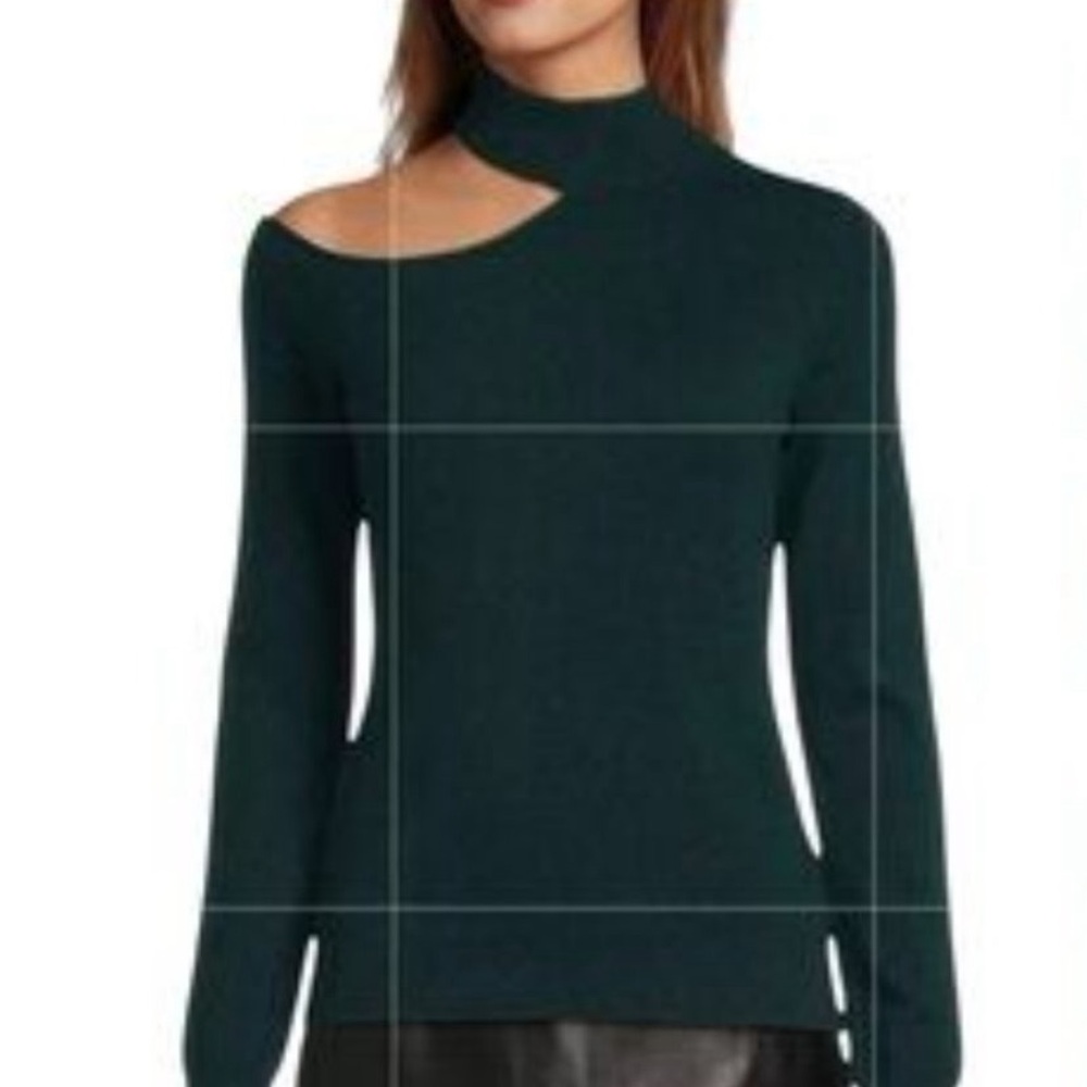 ANTONIO MELANI Tina Cutout Cashmere Teal Knit Sweater‎